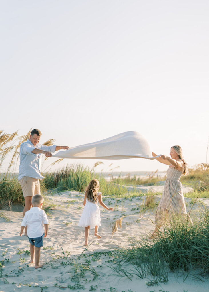 family session on sullivans island in neutral colors